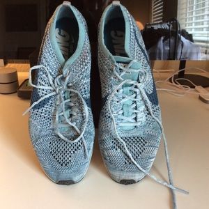 Men’s Nike Light Blue flyknit racer rare color 10